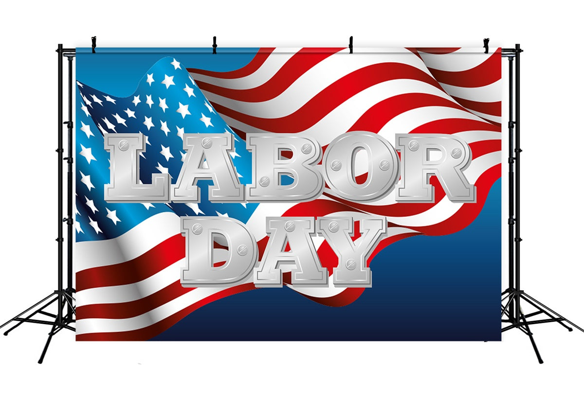 Labor Day Backdrops Wavy American Flag Backdrop XY2-30