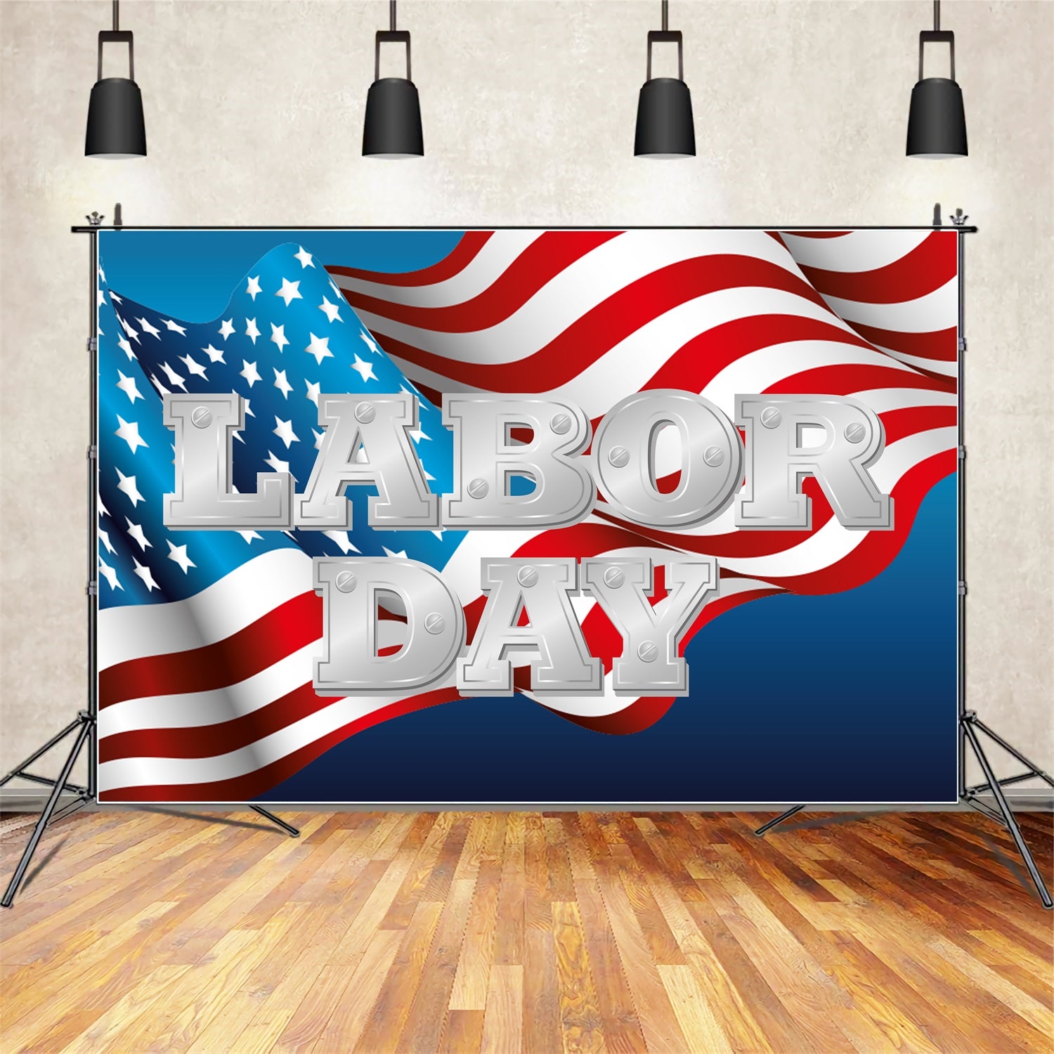 Labor Day Backdrops Wavy American Flag Backdrop XY2-30