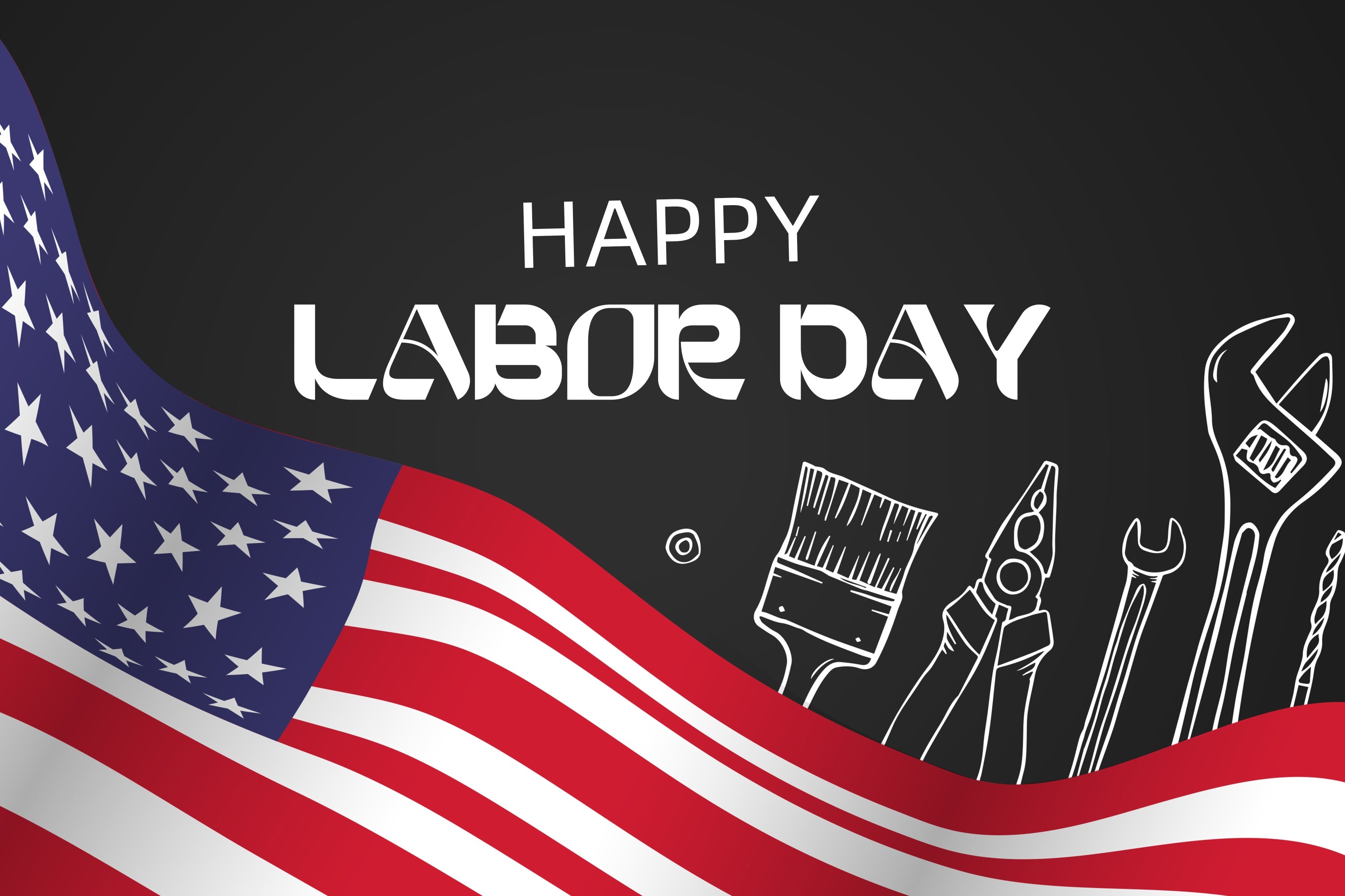 Labor Day Backdrops Vintage Tools Flag Backdrop XY2-32