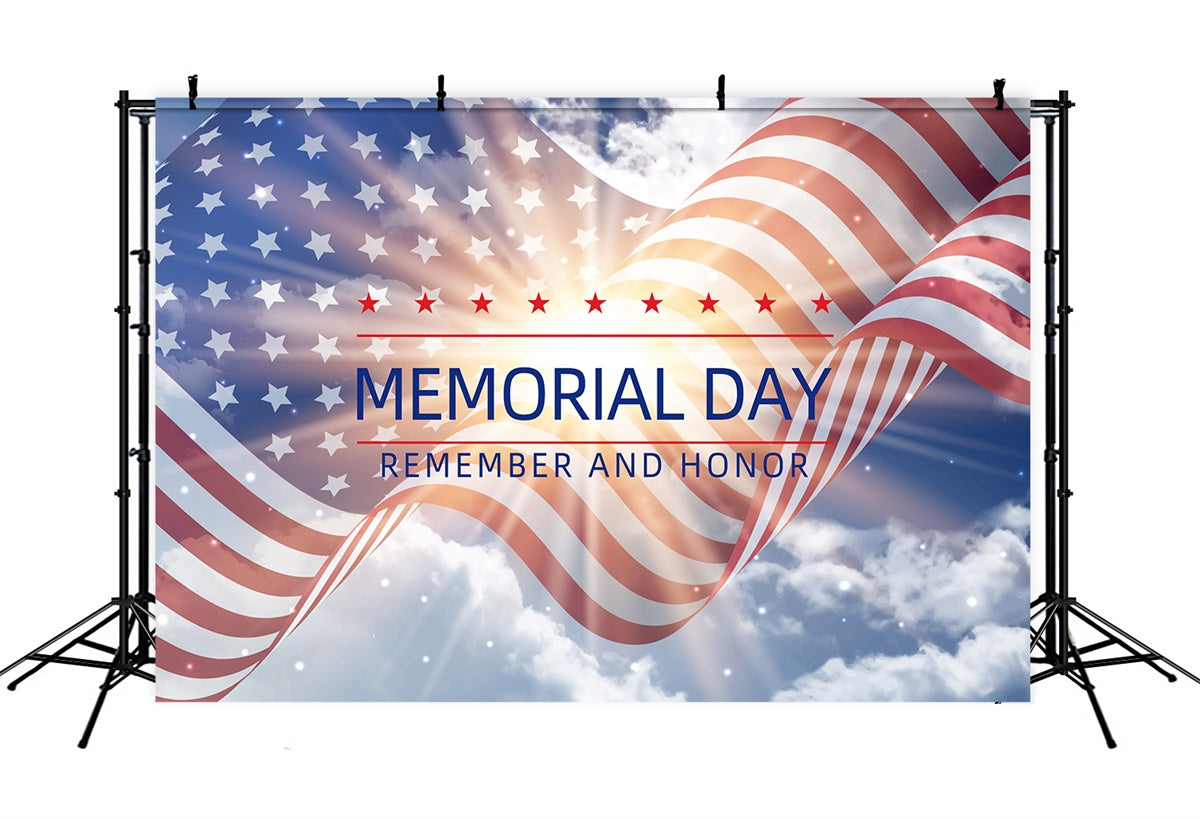 Memorial Day Backdrop Remembering Heroes National Pride Backdrop XY2-34