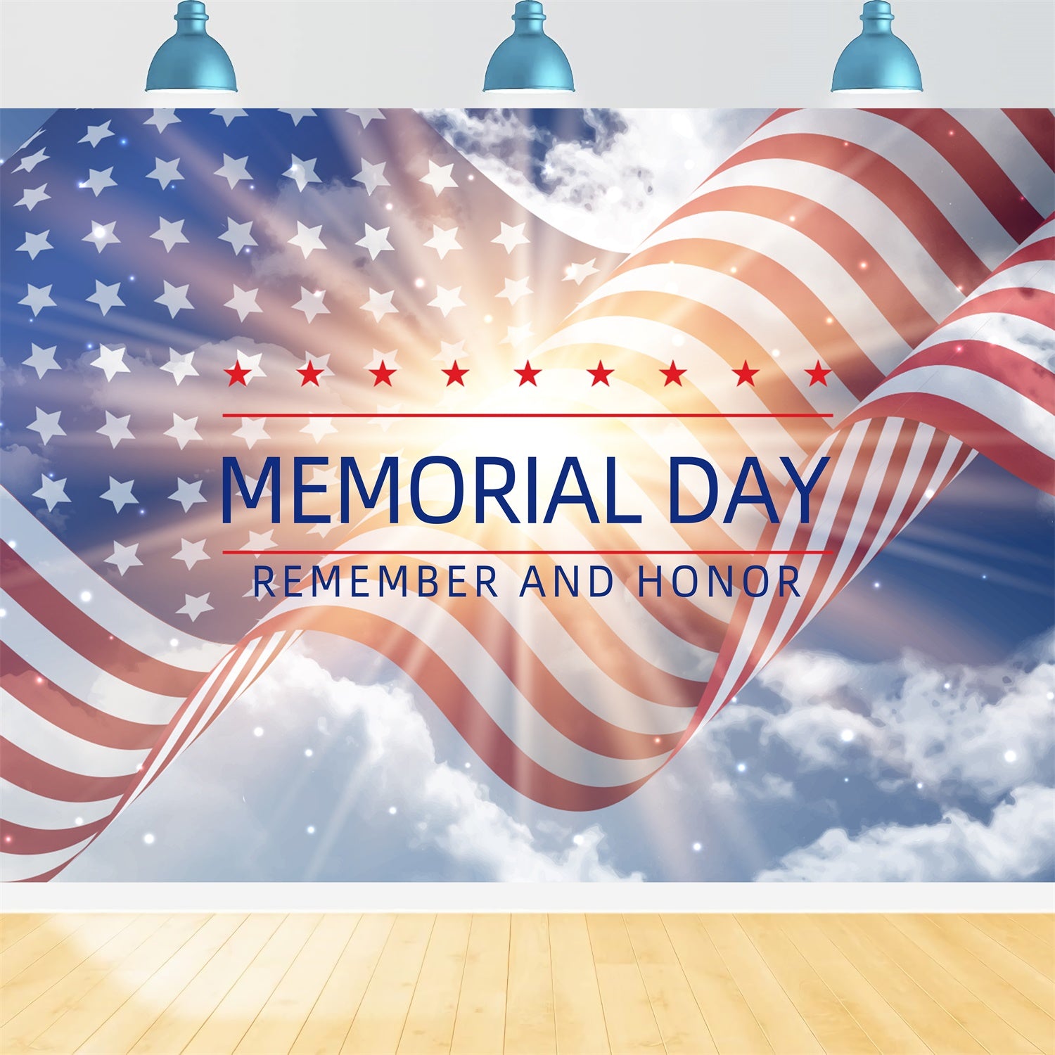 Memorial Day Backdrop Remembering Heroes National Pride Backdrop XY2-34