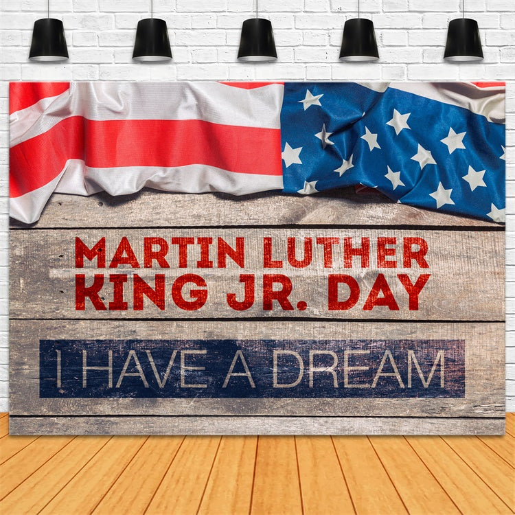 MLK Backdrop Wooden Texture Speech Tribute Backdrop XY2-38