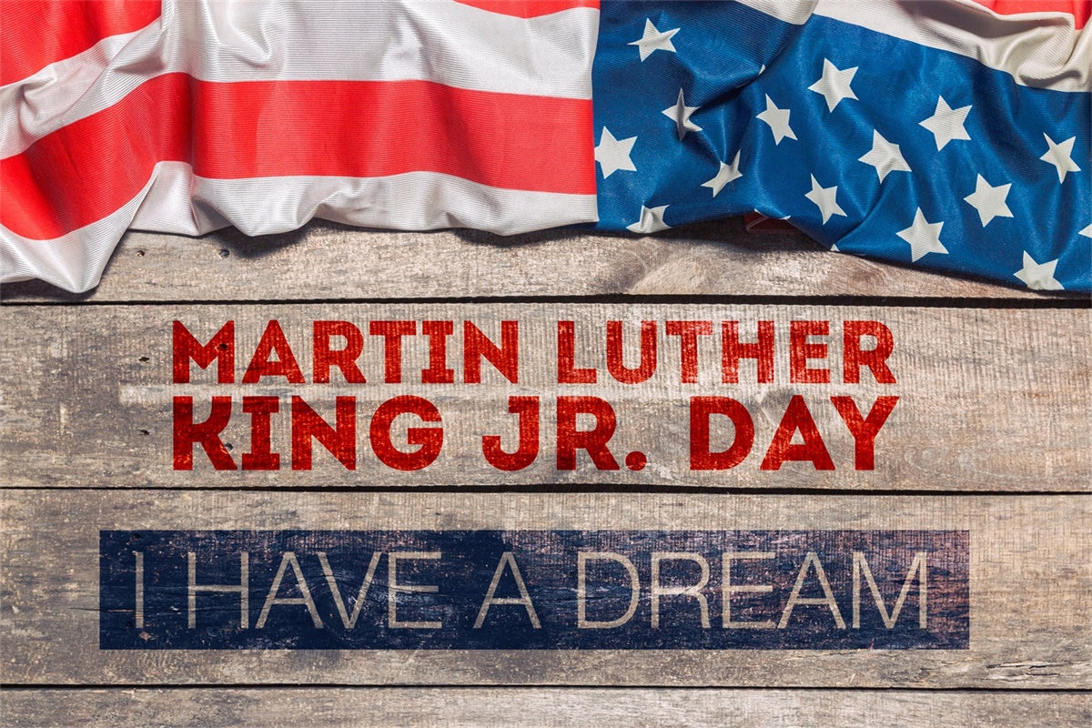 MLK Backdrop Wooden Texture Speech Tribute Backdrop XY2-38