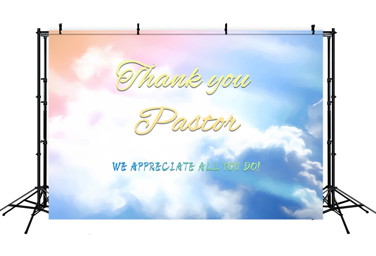 Backdrop For Pastor Appreciation Soft Pastel Dreamy Sky Backdrop XY2-45