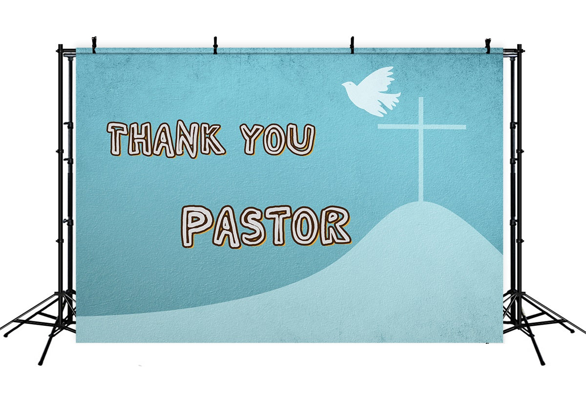 Pastor Appreciation Backdrop Hopeful Sky Cross Silhouette Backdrop XY2-48