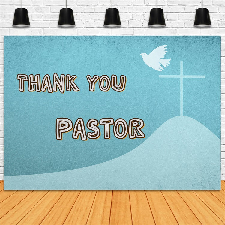 Pastor Appreciation Backdrop Hopeful Sky Cross Silhouette Backdrop XY2-48