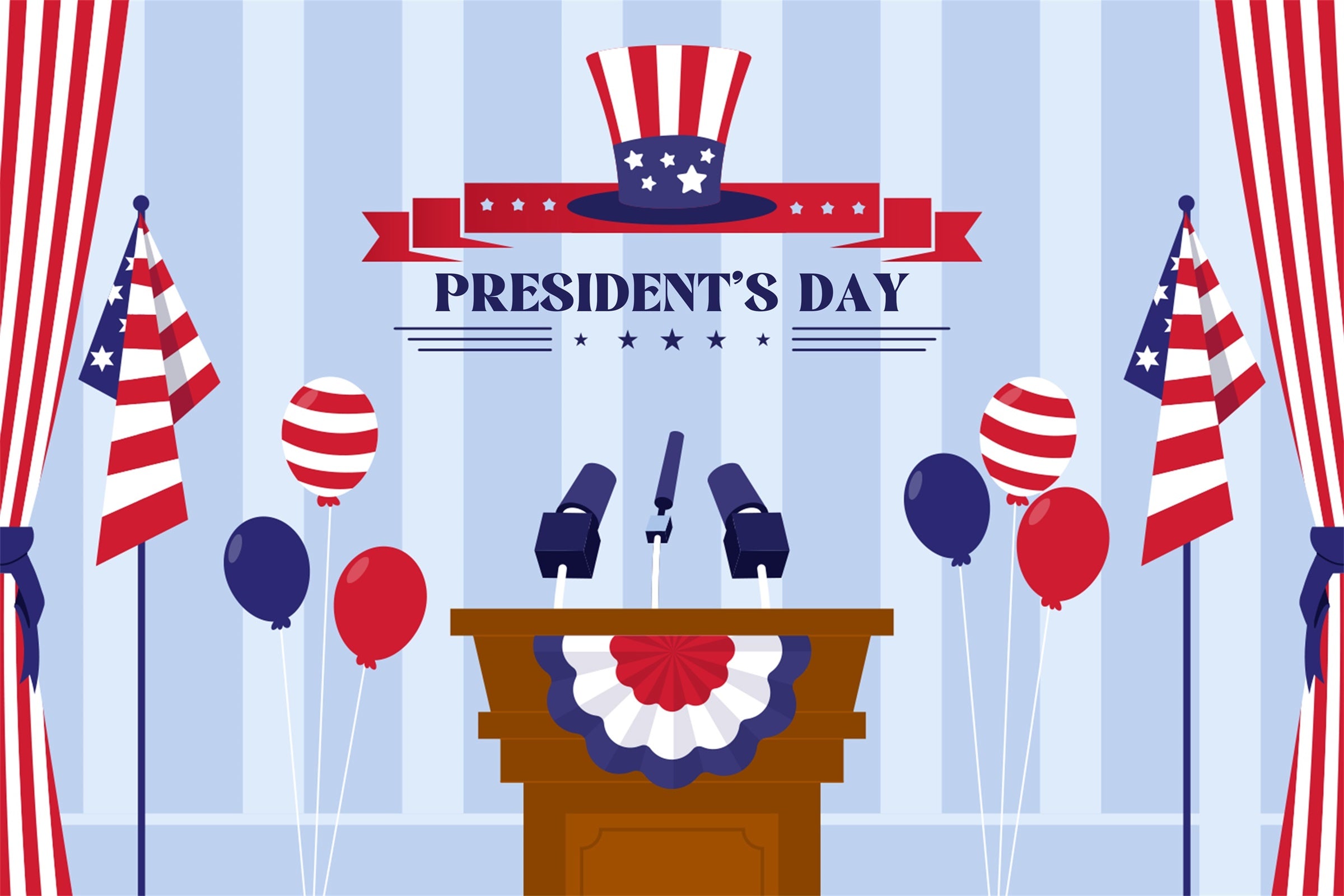 Presidential Backdrops Festive Decor Balloons Flags Backdrop XY2-52