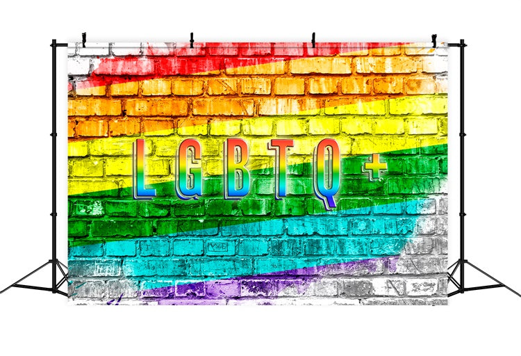 Pride Backdrops Rainbow Graffiti Brick Pride Wall Backdrop XY2-53