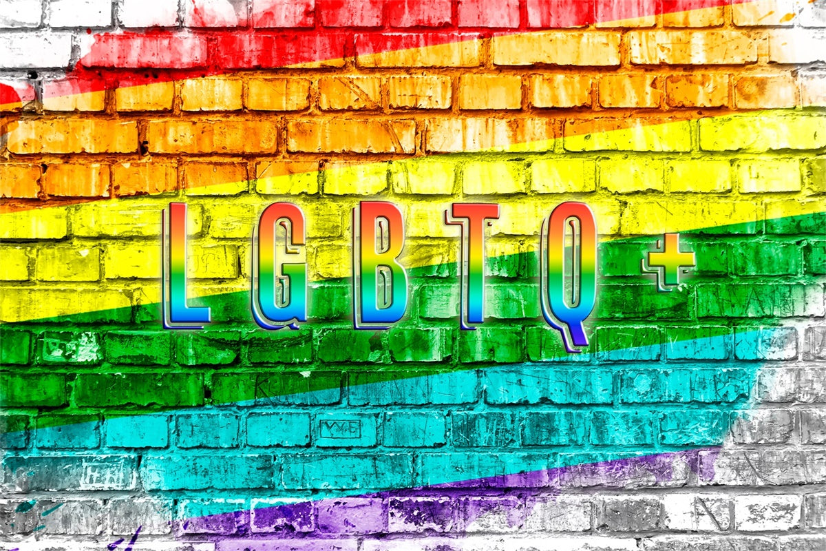 Pride Backdrops Rainbow Graffiti Brick Pride Wall Backdrop XY2-53