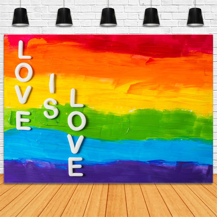 Pride Photo Backdrop Text Design Rainbow Stripes Backdrop XY2-55