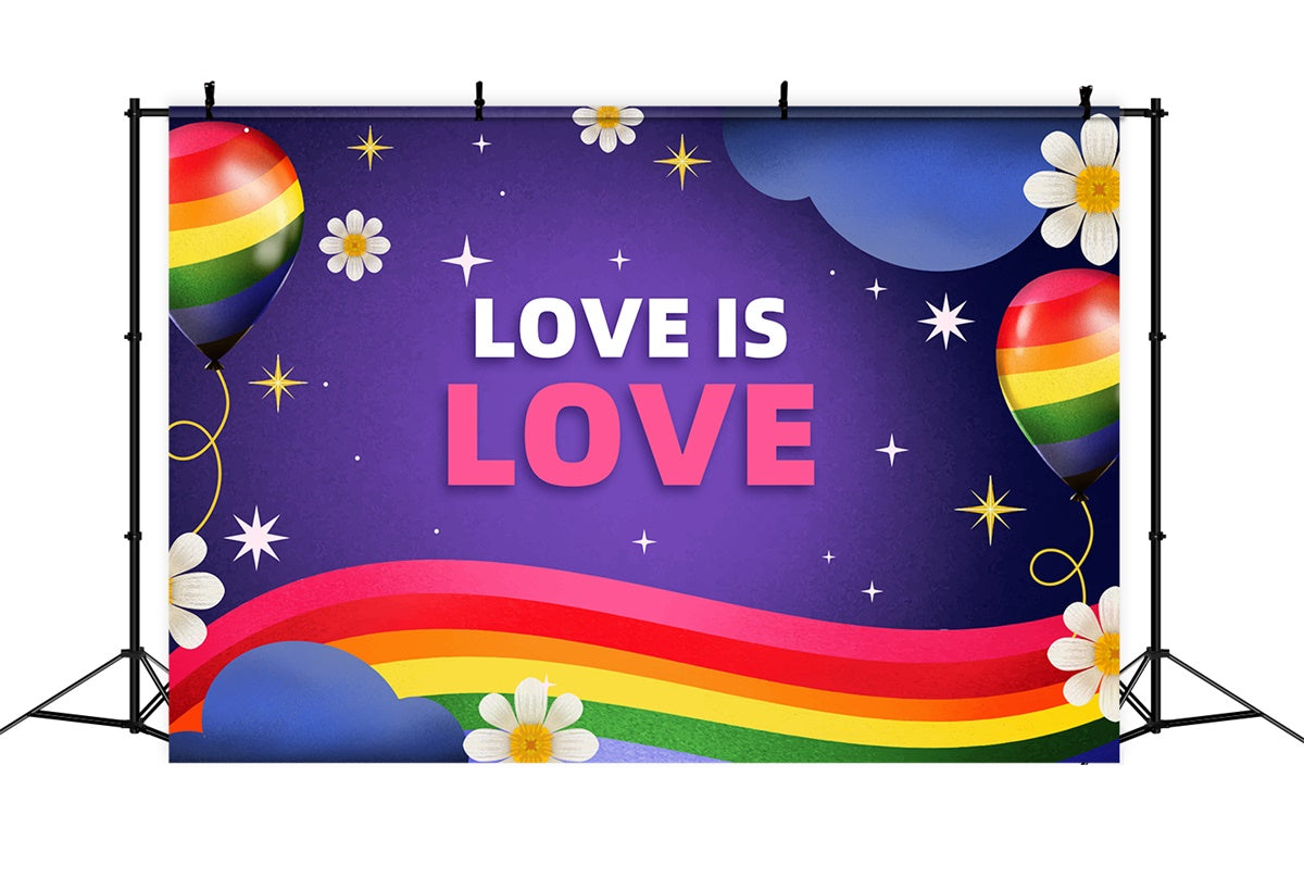 Pride Backdrops Love Is Love Rainbow Balloon Backdrop XY2-56