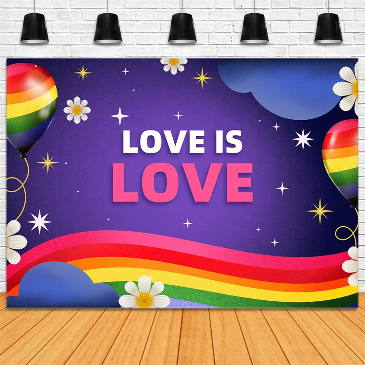 Pride Backdrops Love Is Love Rainbow Balloon Backdrop XY2-56