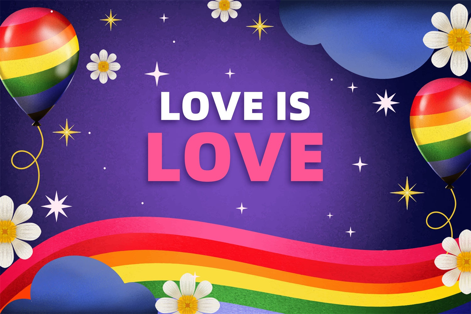 Pride Backdrops Love Is Love Rainbow Balloon Backdrop XY2-56