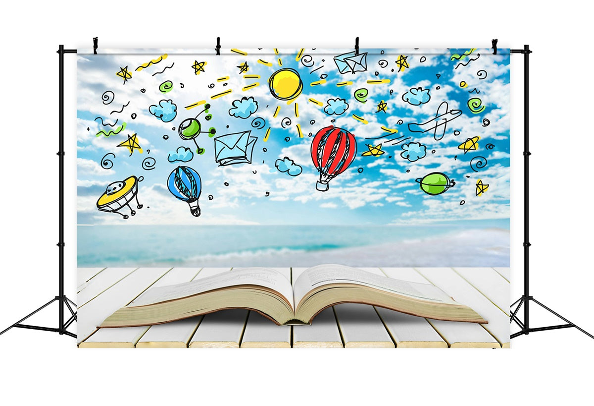 World Book Day Backdrop Dreamy Sky Fantasy Book Backdrop XY2-61