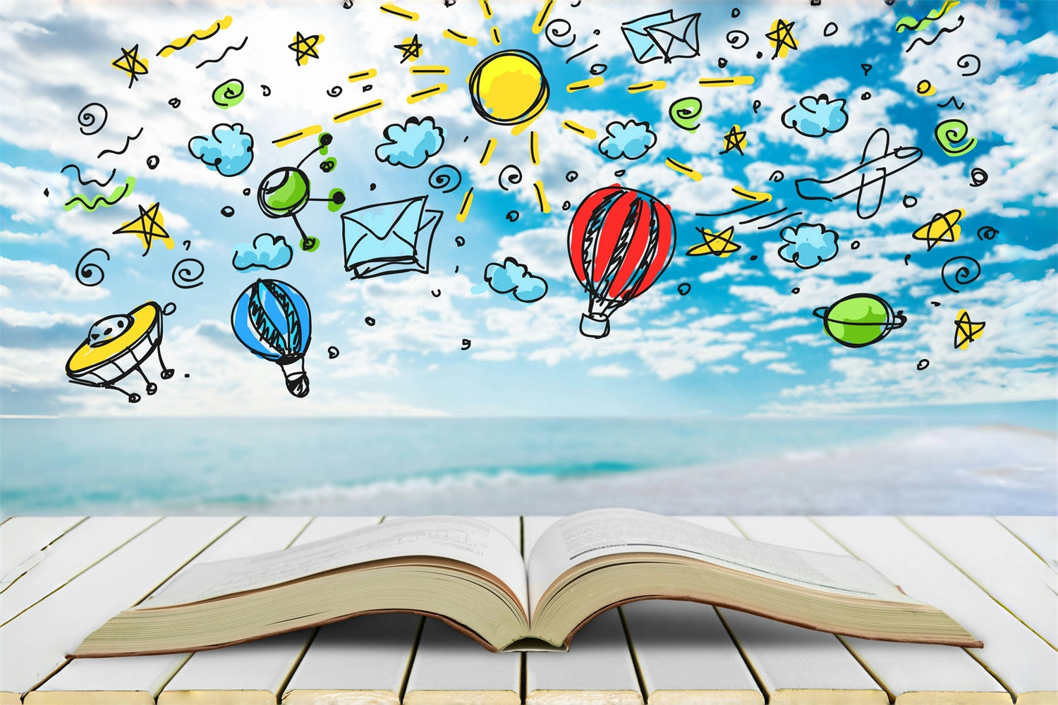 World Book Day Backdrop Dreamy Sky Fantasy Book Backdrop XY2-61