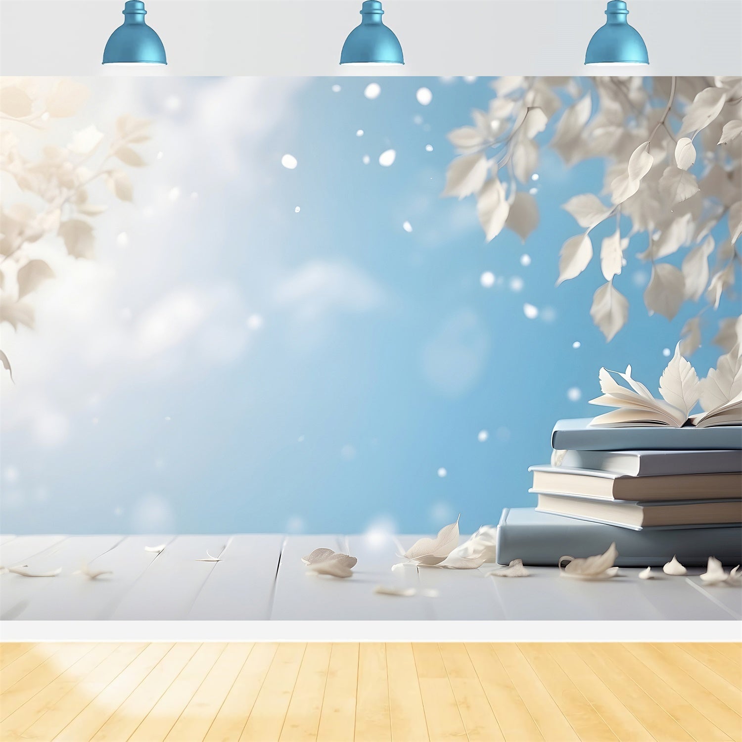 World Book Day Backdrop Tranquil Sky Books Fantasy Backdrop XY2-63