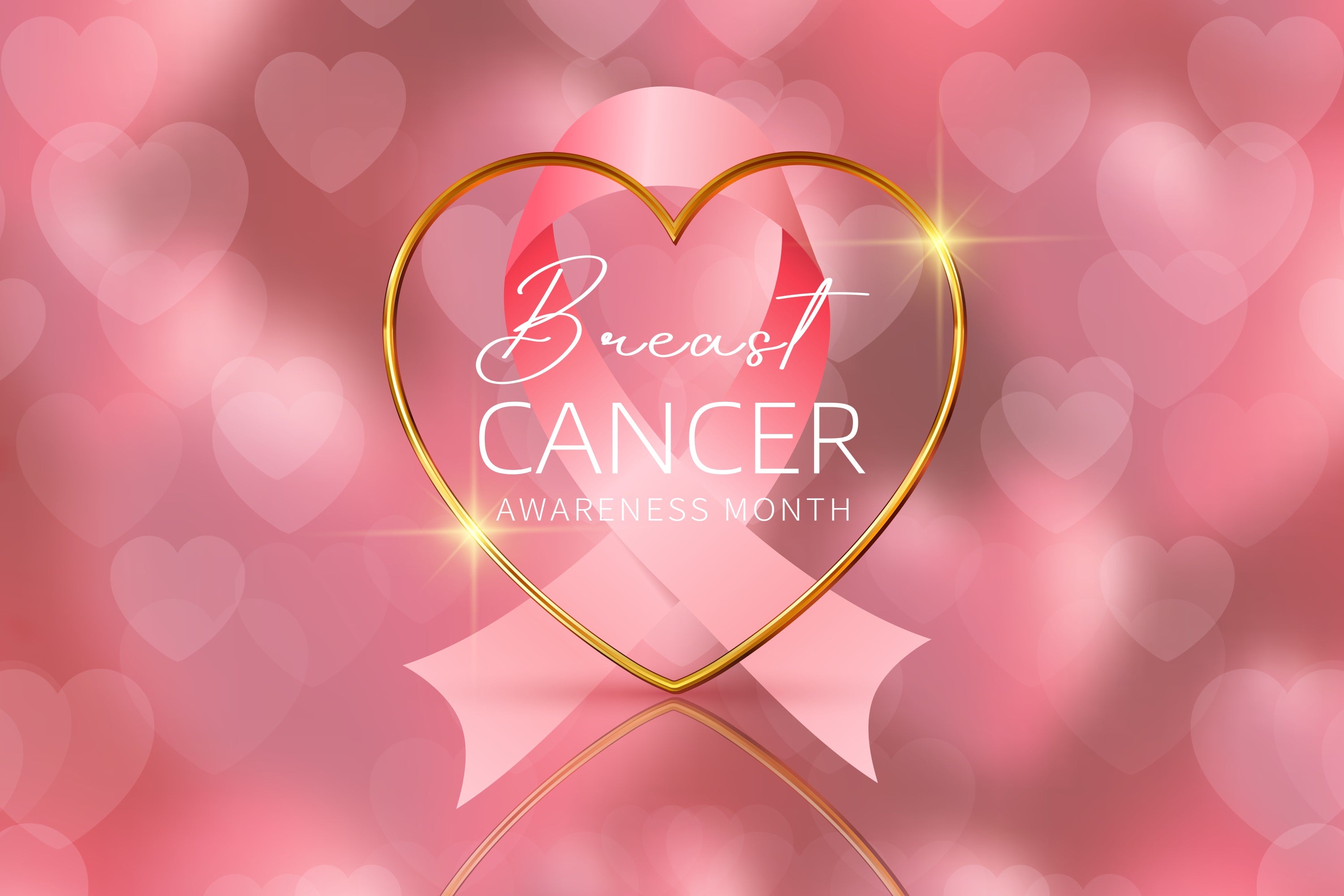 Breast Cancer Awareness Photo Backdrop Sparkling Heart Pink Backdrop XY2-7