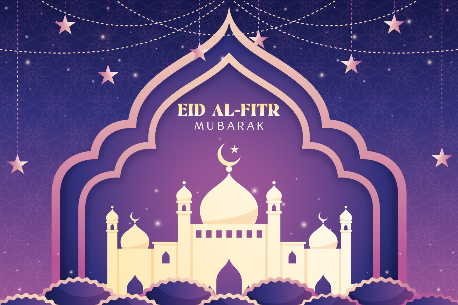 Eid Mubarak Backdrop Elegant Eid Al-Fitr Festival Backdrop XY2-73