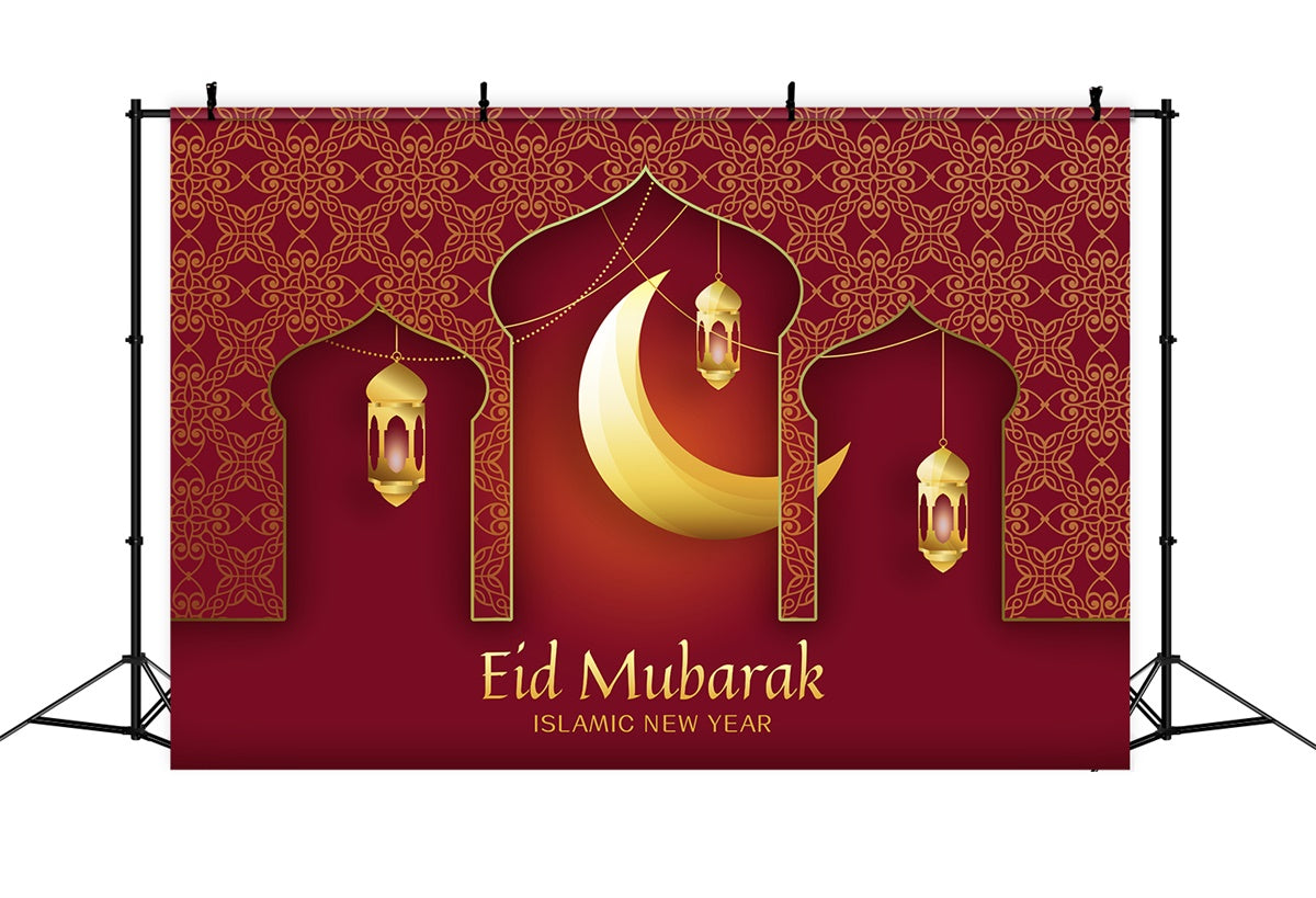 Eid Mubarak Backdrop Festive Ramadan Hanging Lanterns Backdrop XY2-74