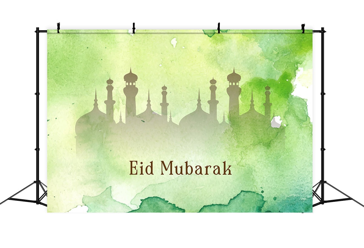 Eid Mubarak Backdrop Dreamy Pastel Green Festival Backdrop XY2-78