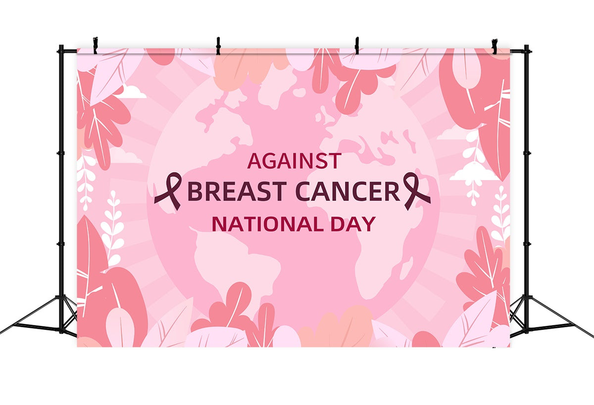 Breast Cancer Photo Backdrop Against Breast Cancer World Day Backdrop XY2-8