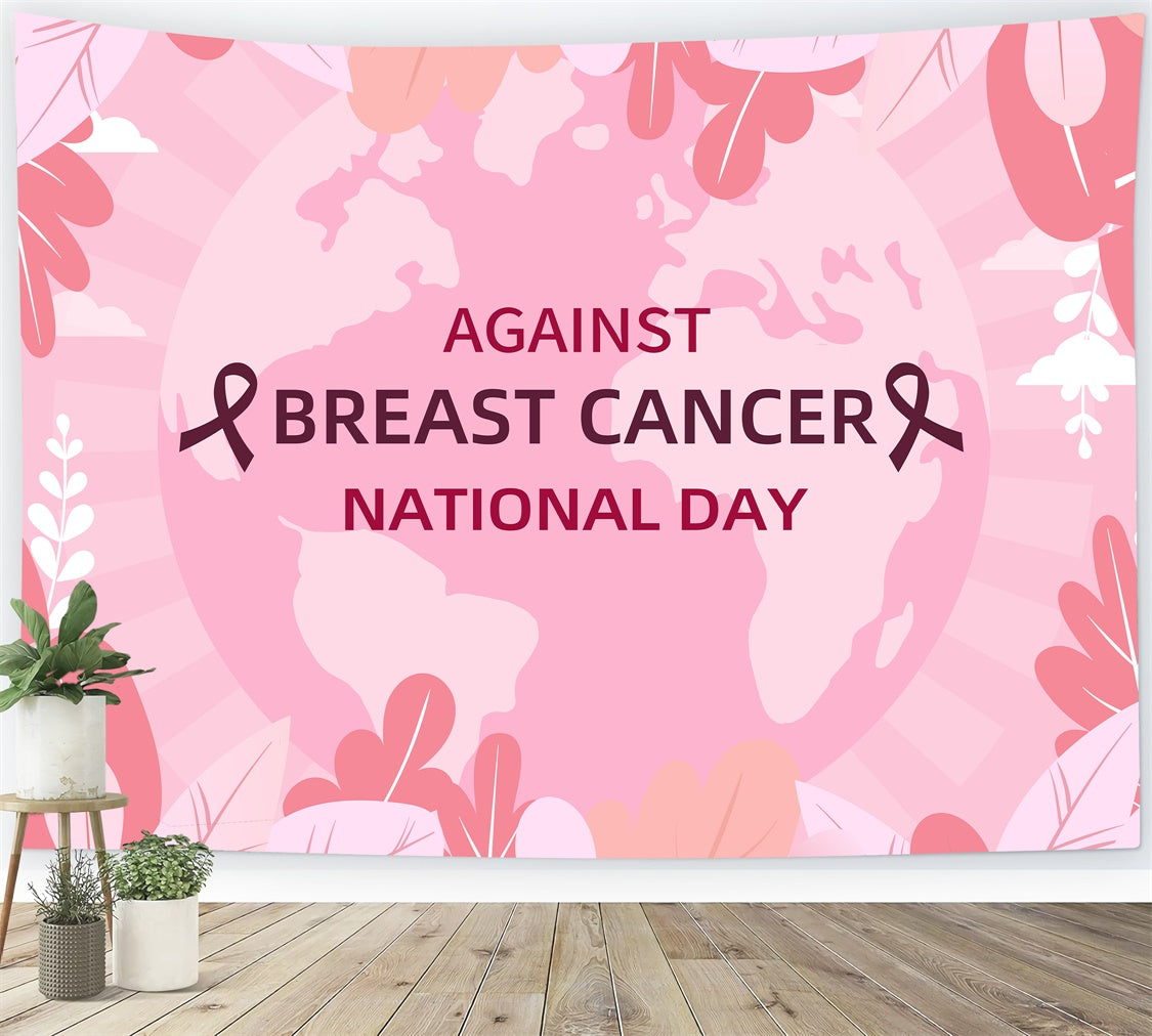 Breast Cancer Photo Backdrop Against Breast Cancer World Day Backdrop XY2-8