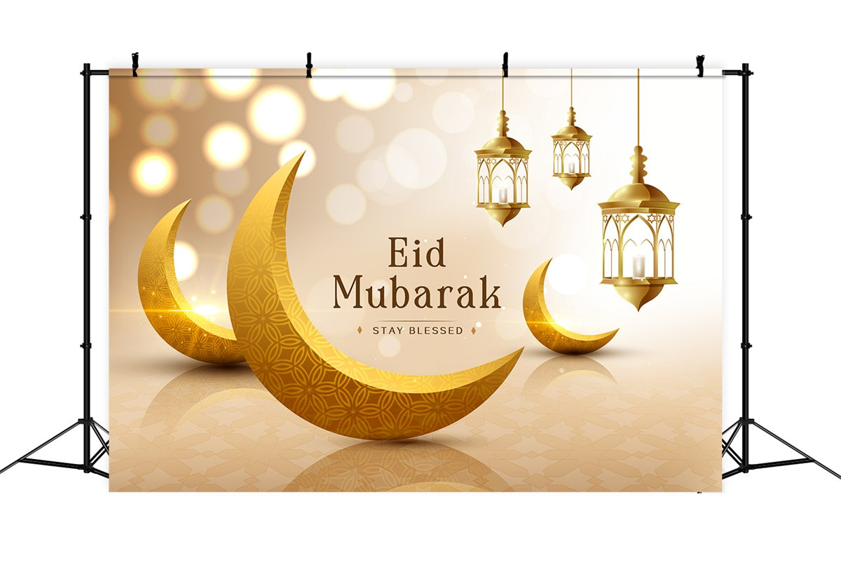 Eid Mubarak Backdrop Ornate Lantern Crescent Backdrop XY2-80