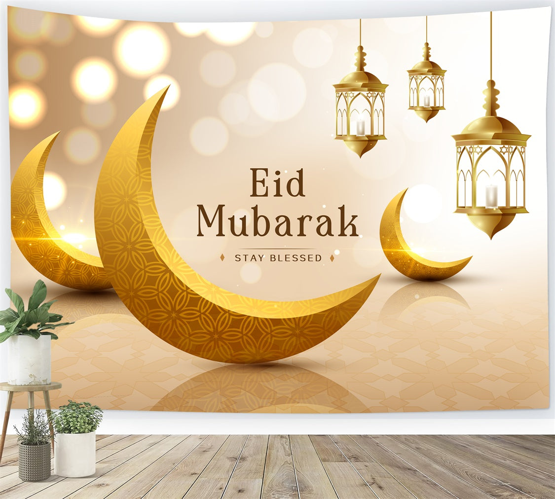 Eid Mubarak Backdrop Ornate Lantern Crescent Backdrop XY2-80