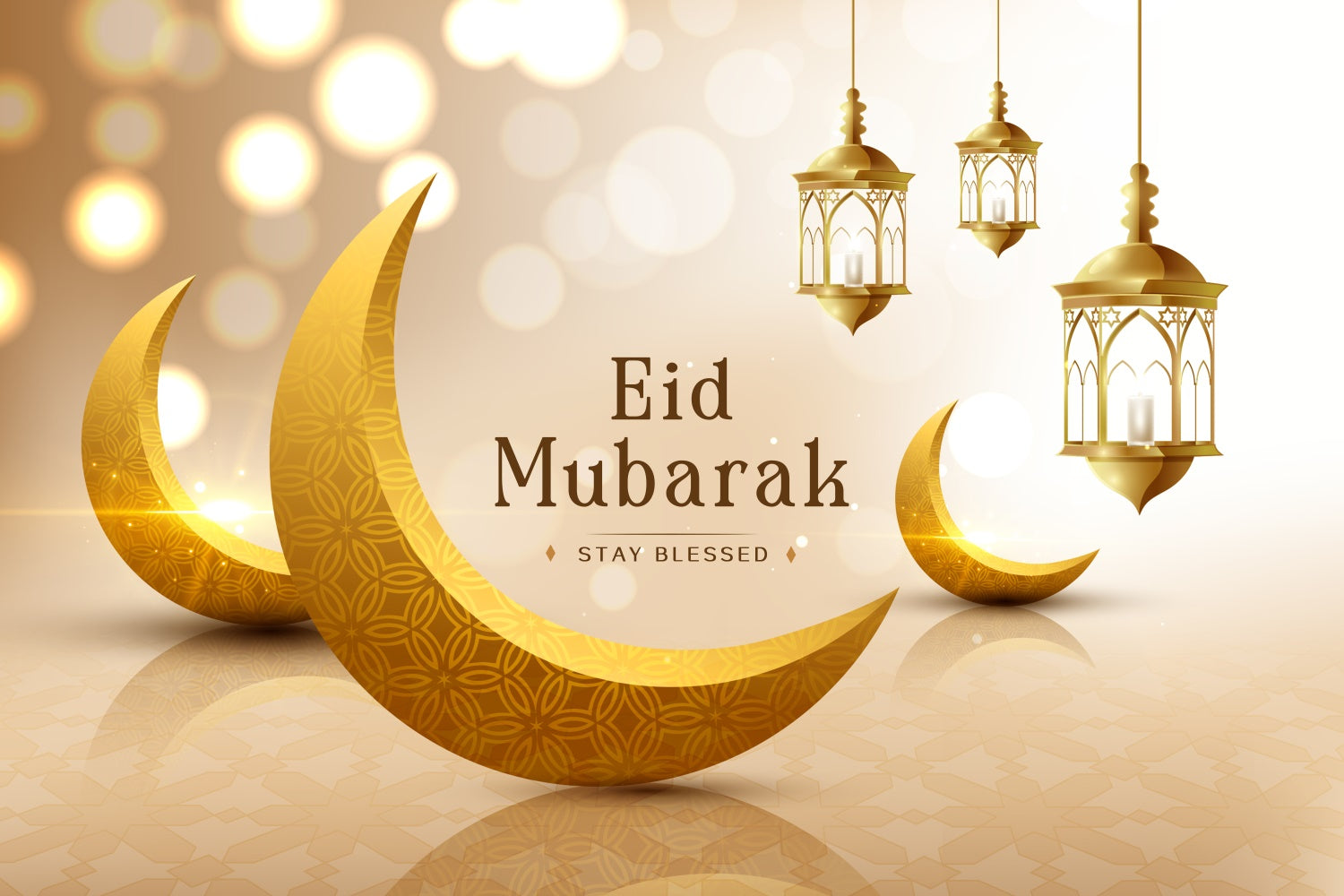 Eid Mubarak Backdrop Ornate Lantern Crescent Backdrop XY2-80