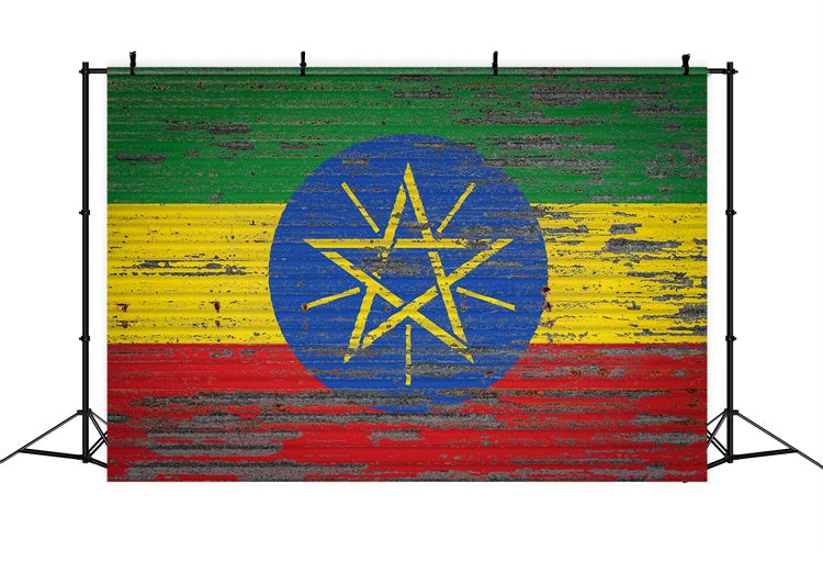 Ethiopian Backdrop Vintage Ethiopia Flag Pride Backdrop XY2-9