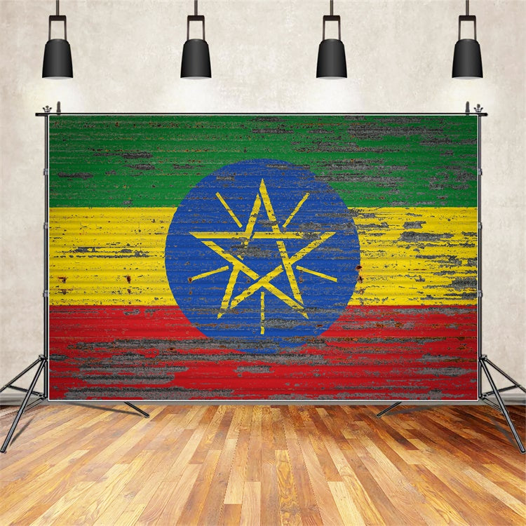 Ethiopian Backdrop Vintage Ethiopia Flag Pride Backdrop XY2-9