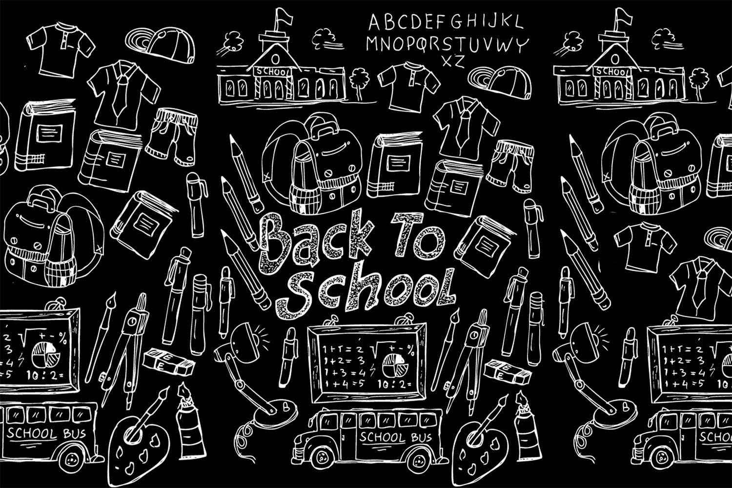 Back to School Little School Patterns Backdrop BRP7-35