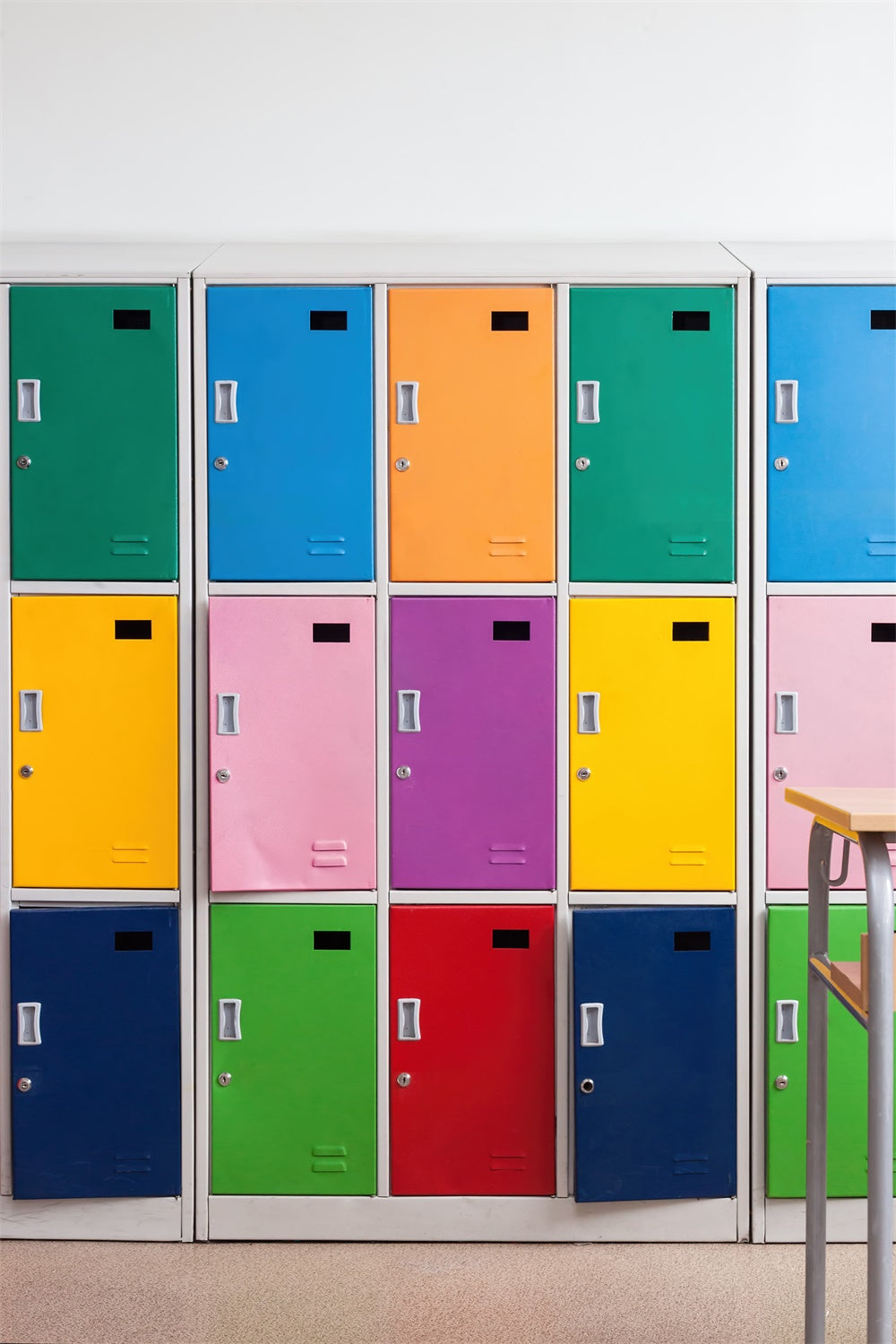 Back to School Colorful Lockers Wall Backdrop BRP7-33