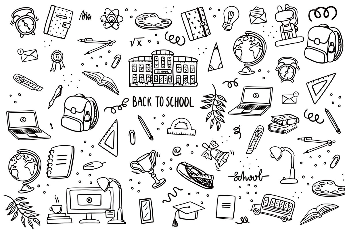 Back to School Supplies Photography Backdrop BRP7-10