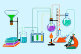 Back to School Chemical Laboratory Bottles Backdrop BRP7-60