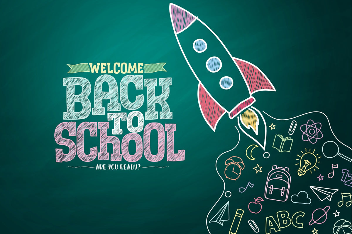 Back to School Rocket Chalkboard Backdrop BRP7-12