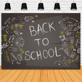 Back to School Blackboard Graffiti Photography Backdrop BRP7-40