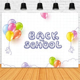 Back to School Colorful Balloon Photography Backdrop BRP7-13