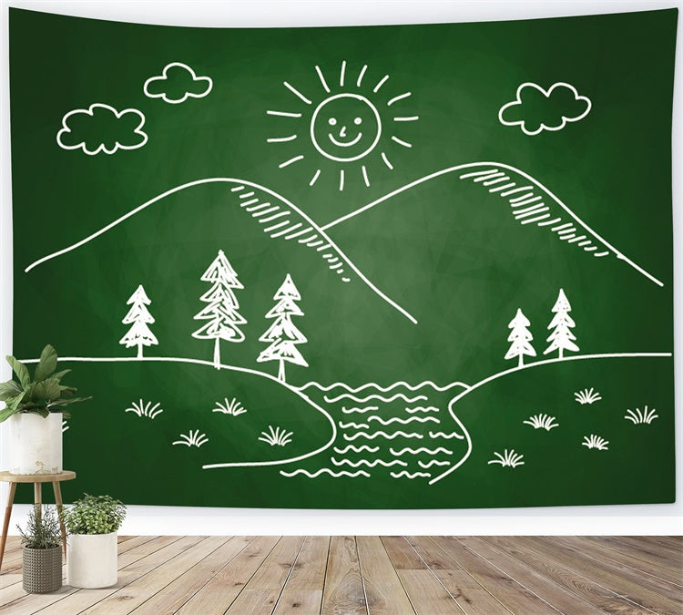 Back to School Mountain Travel Photography Backdrop BRP7-59