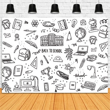 Back to School Supplies Photography Backdrop BRP7-10