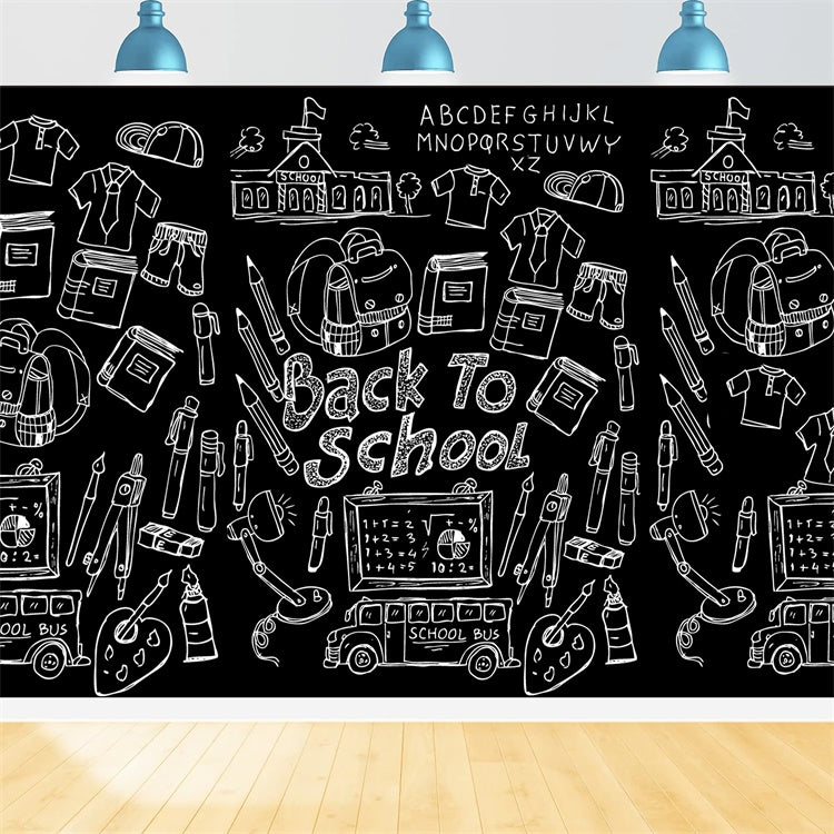 Back to School Little School Patterns Backdrop BRP7-35