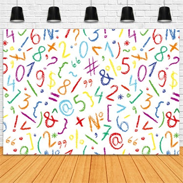 Back to School Chalk Numbers Photography Backdrop BRP7-7