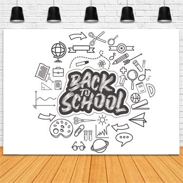 Back to School Grid Printed Photography Backdrop BRP7-5