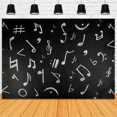 Back to School Musical Notes Chalkboard Backdrop BRP7-34