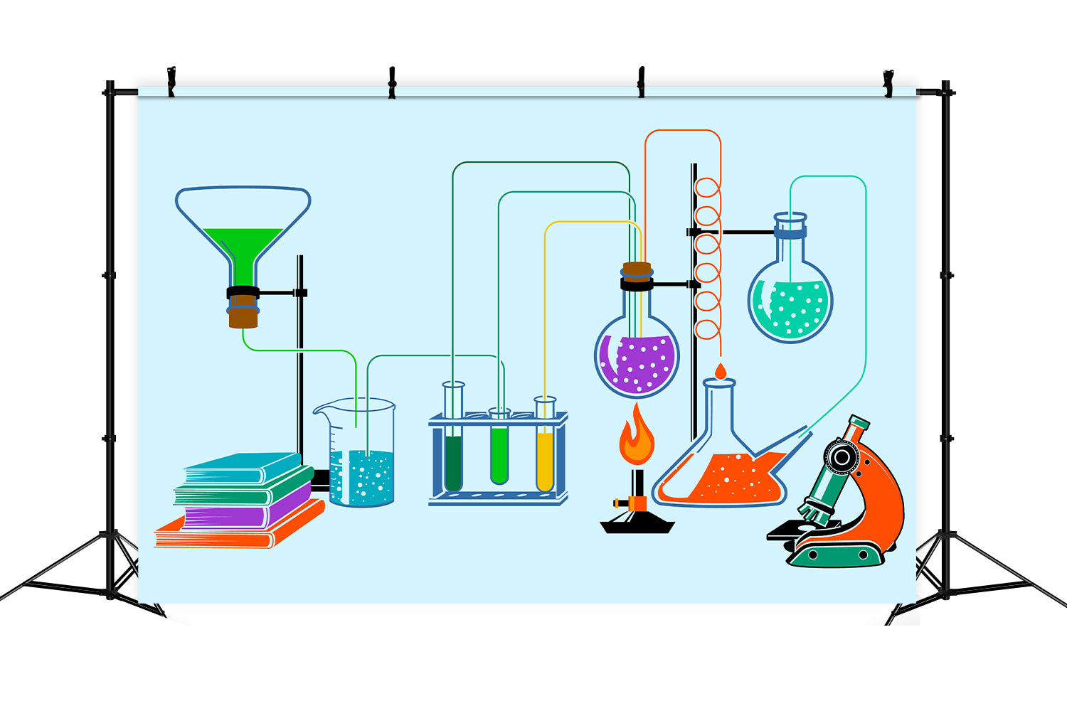 Back to School Chemical Laboratory Bottles Backdrop BRP7-60