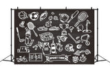 Back to School Sports Chalkboard Photography Backdrop BRP7-22