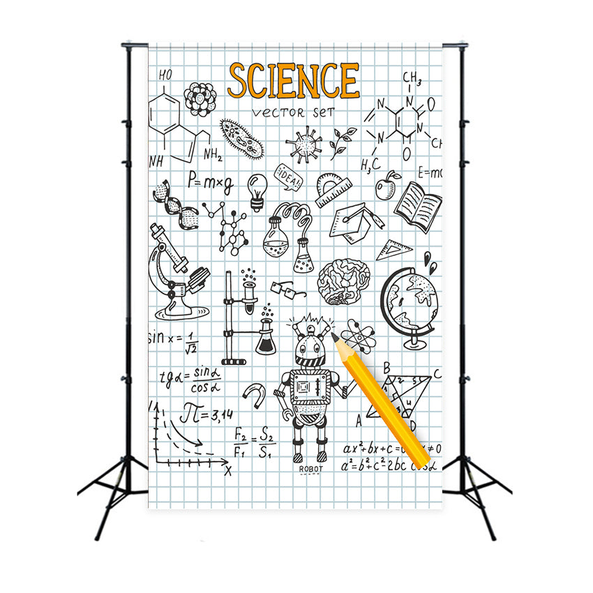 Back to School Science Notebook Photography Backdrop BRP7-30