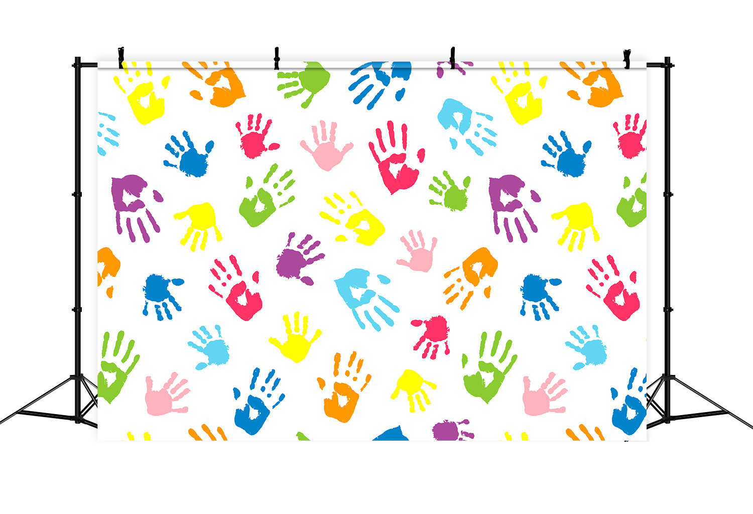 Back to School Colorful Handprint Photography Backdrop BRP7-20