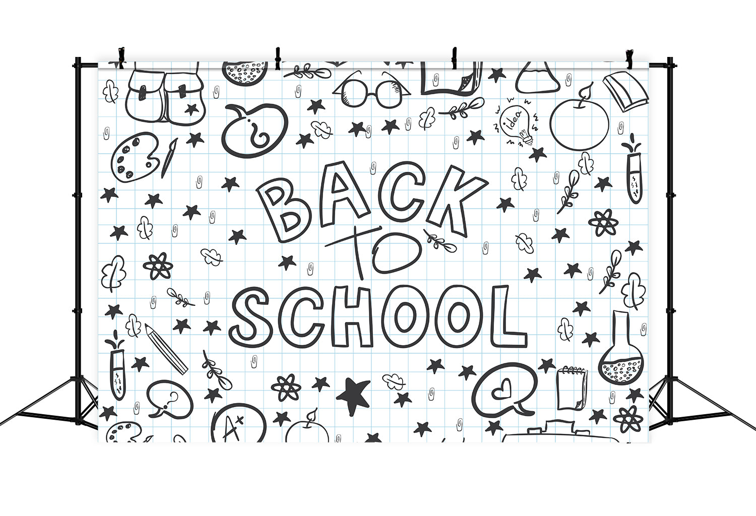 Back to School Black White Graffiti Backdrop BRP7-18