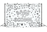 Back to School Black White Graffiti Backdrop BRP7-18